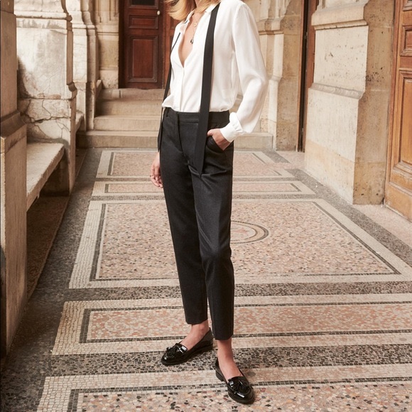 Sezane Gustavo Trousers Dark Grey Us 4Eu 36